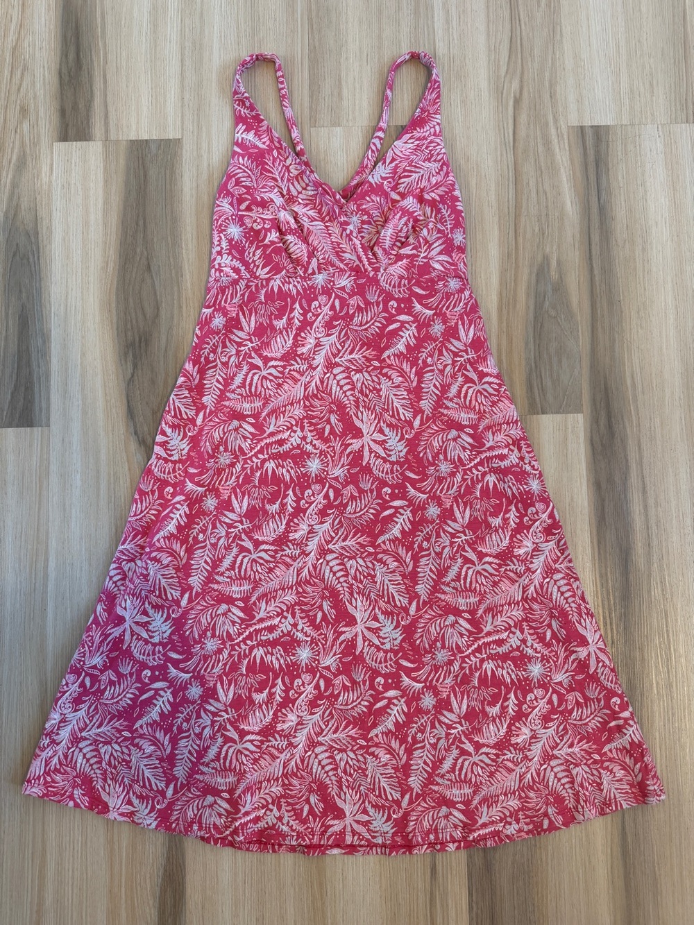Patagonia Amber Dawn Pink Tropical Athletic Stretch A Line Sundress